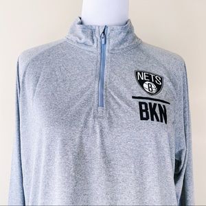 Under Armour Brooklyn Nets Quarter Zip Shirt Jacket Mens Large NBA Fan Gear Gift